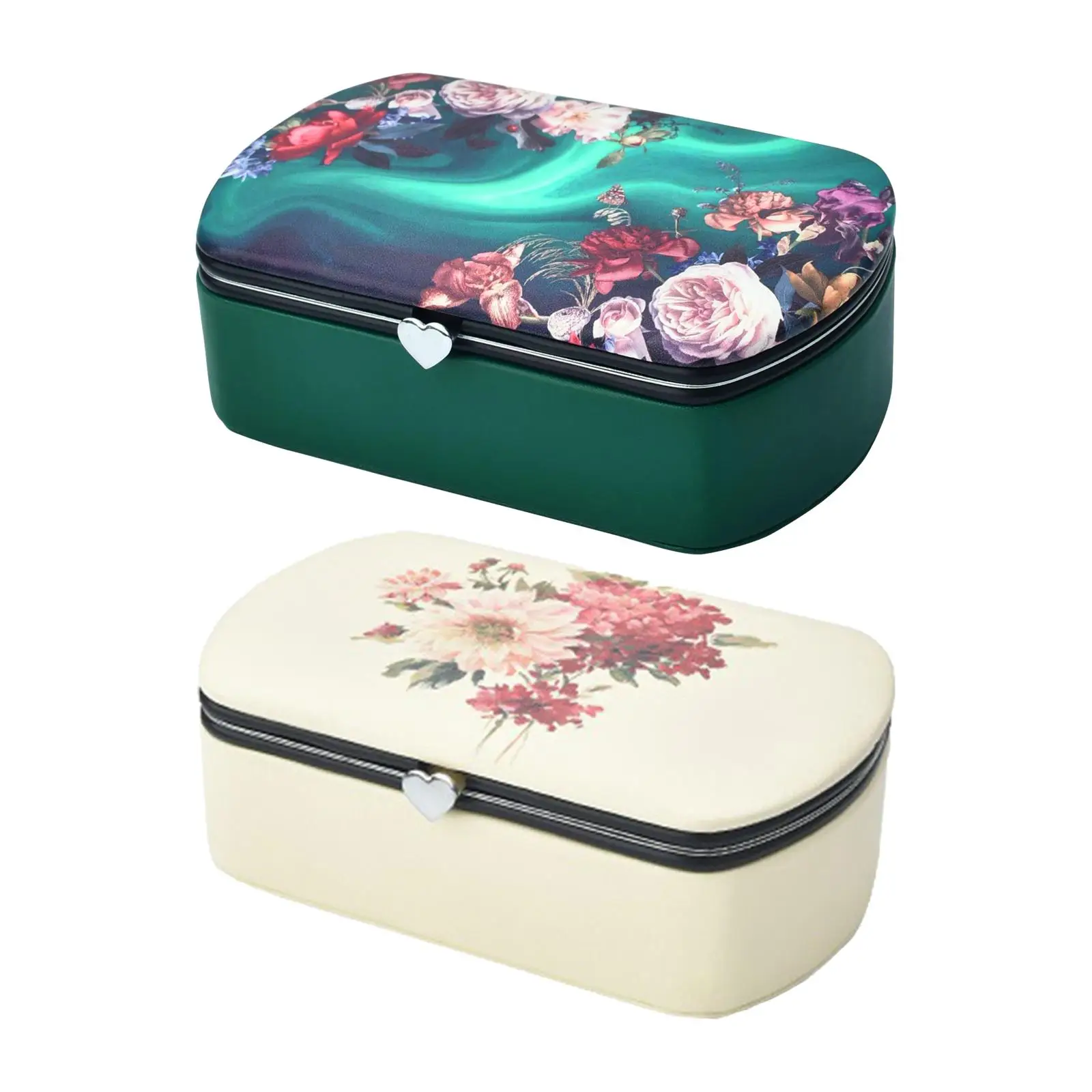 Jewelry Travel Case Large Capacity Dustproof Women Portable Jewelry Organizer Case for Bangle Rings Necklaces Bracelets Pendant