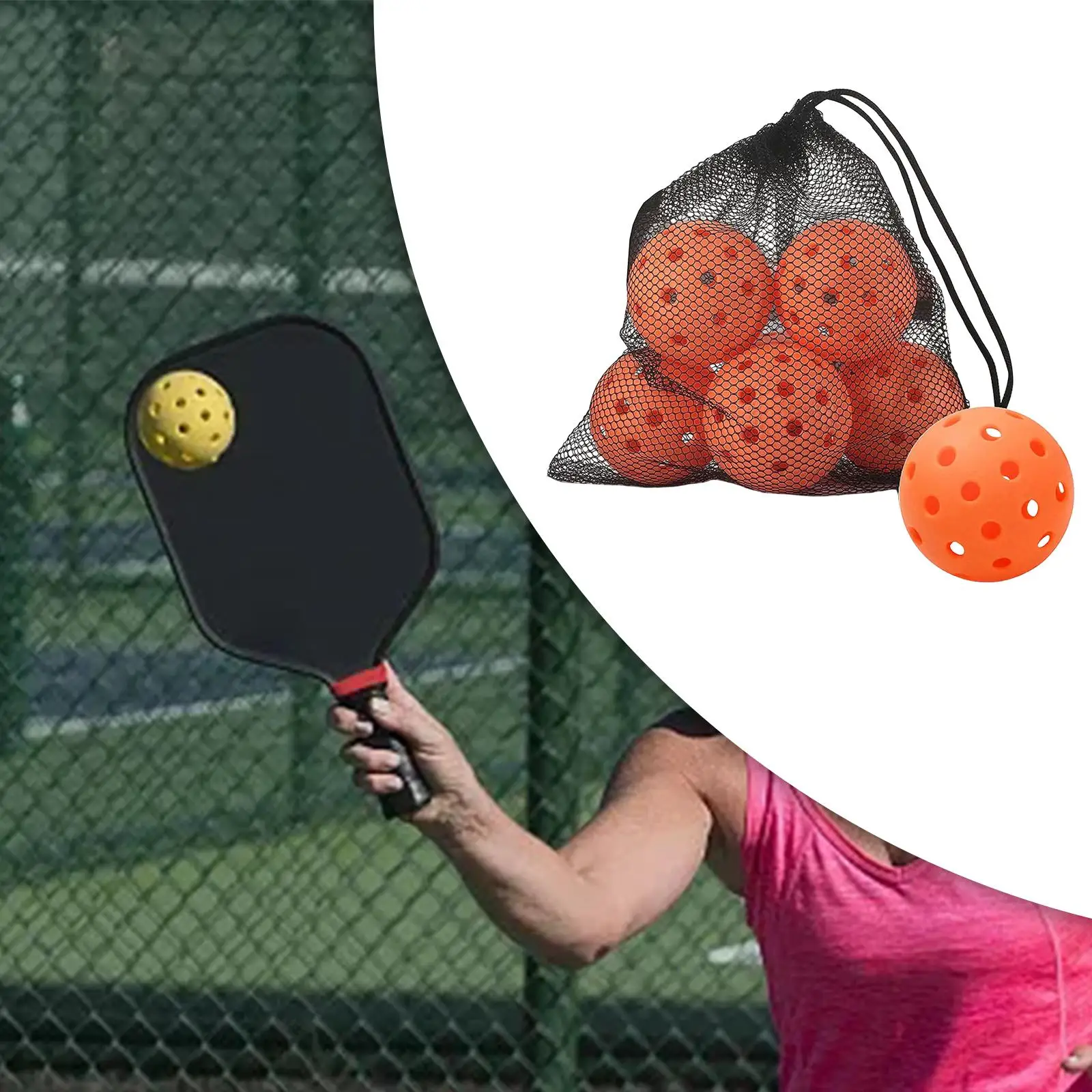 6 Pieces Pickleball Balls Pickle Balls for Training Sports