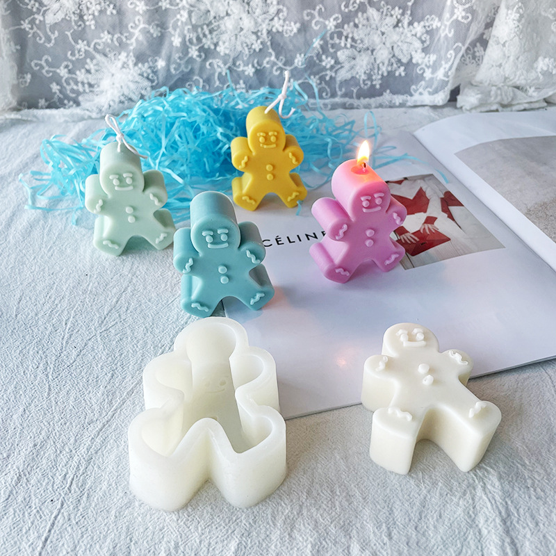 Description Picture 5 of itemChristmas Gingerbread Man Candle Mold Cookie Chocolate Baking Cake Mould DIY Christmas Atmosphere Scented Candle Silicone Mold