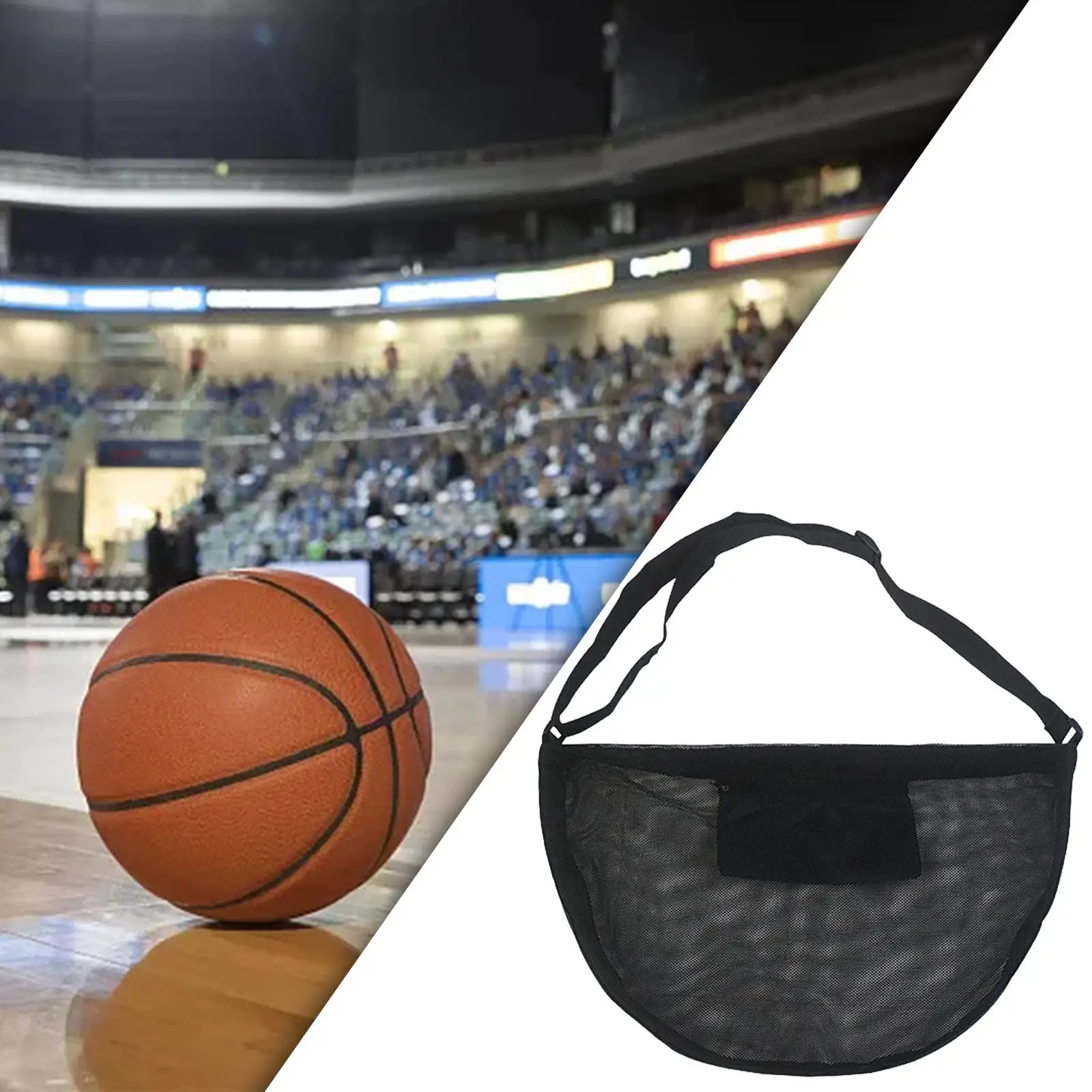 Basketball Shoulder Bag Lightweight Outdoor Adjustable Shoulder Straps Durable Tote Soccer Storage Bag for Rugby Football