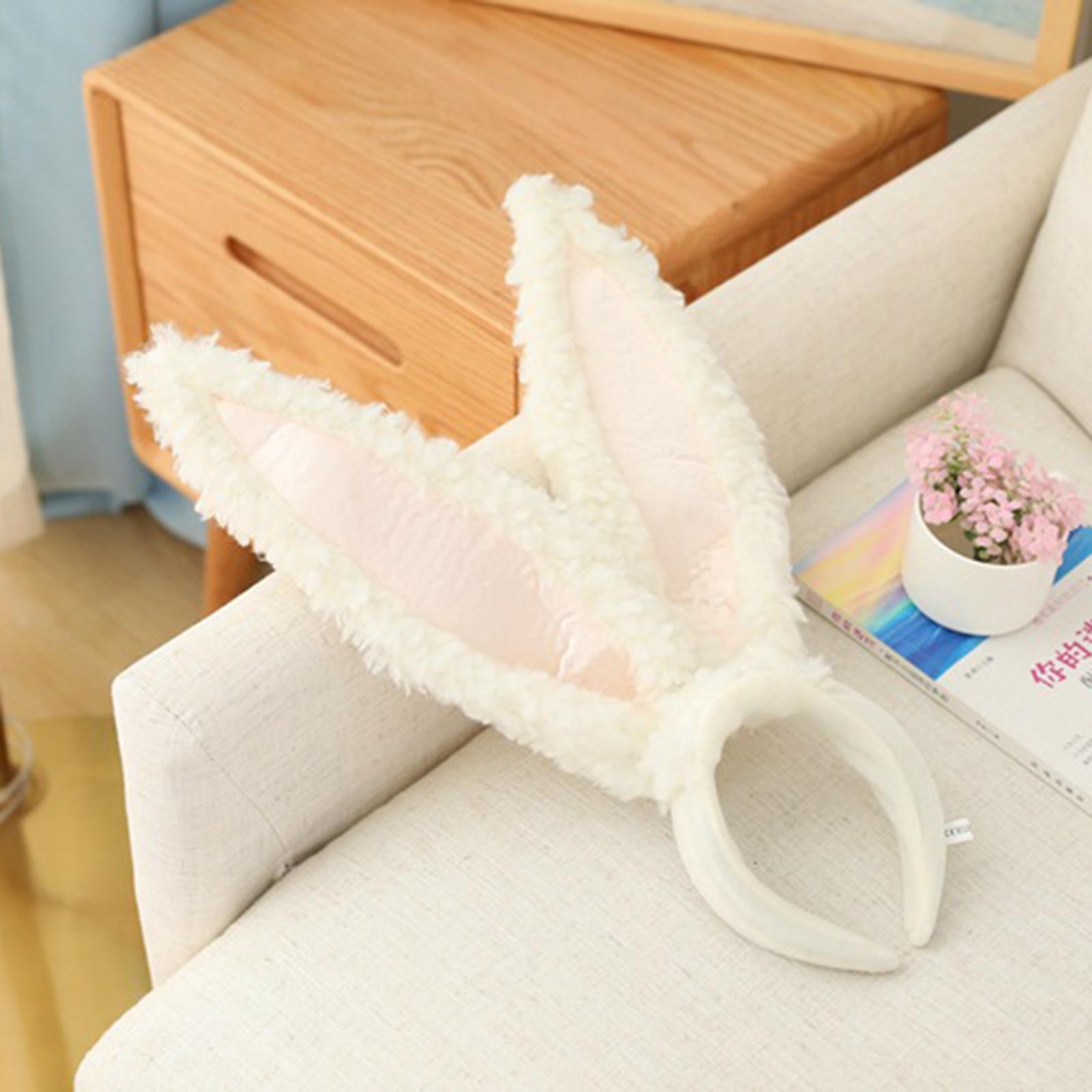 Plush Rabbit Ear Hair Bands Headwear Long Furry Dress accesorios Headwraps Bunny Ear Hair Hoop for Cosplay Christmas Halloween