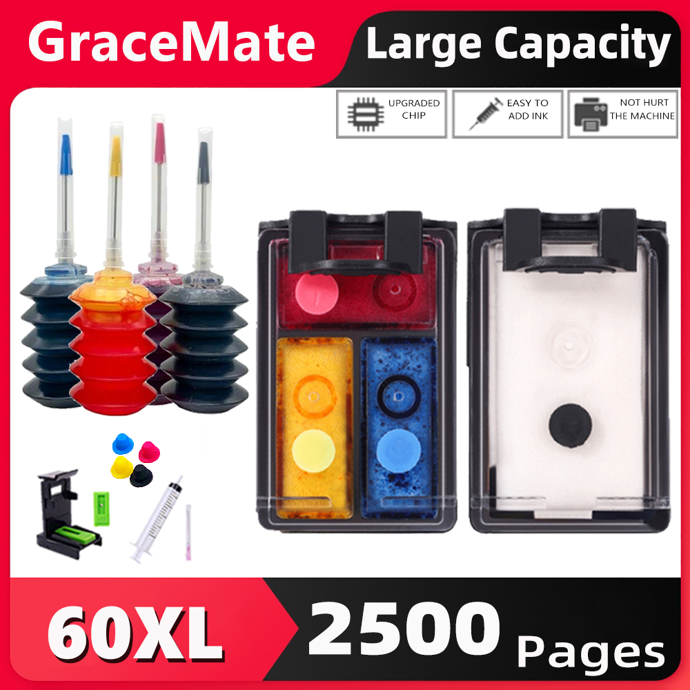 Cartucho de tinta remanufacturado 60XL, Compatible con HP 60 XL, hp 60, HP  Photosmart C4780, D110a, F2400, Deskjet D1660, D2530|ink for hp|ink  cartridgerefillable ink cartridges - AliExpress