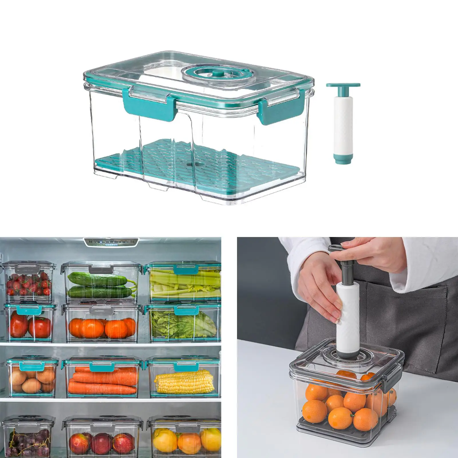 Vacuum Container with Lid PP Transparent Organizer for Vacuum Sealer Food Storage Storage Container Food Storage Container