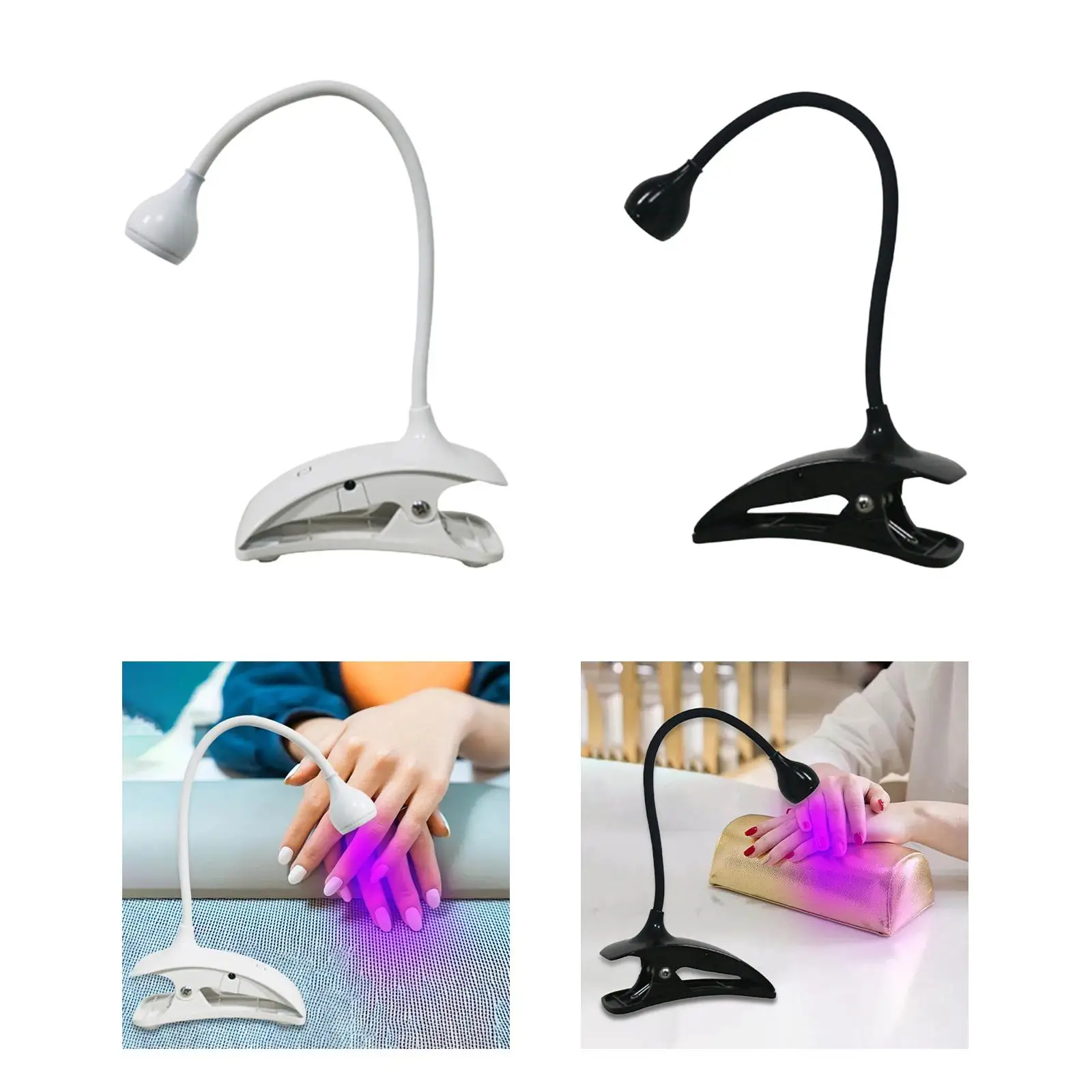Nail Lamp with Clamp Portable Flexible Bendable Nail Dryer for Single Finger
