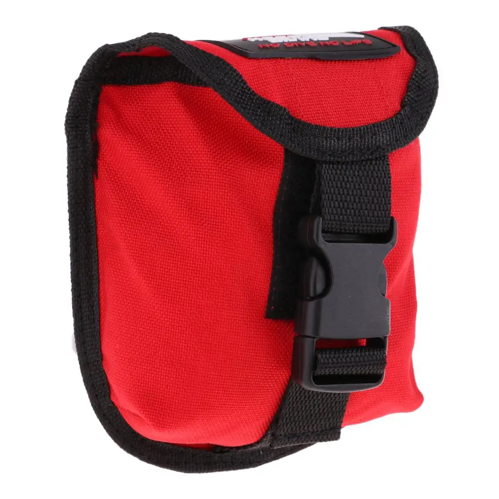 Scuba Diving 2KG Empty Weight   Buckle Strap Pouch - Black / Red