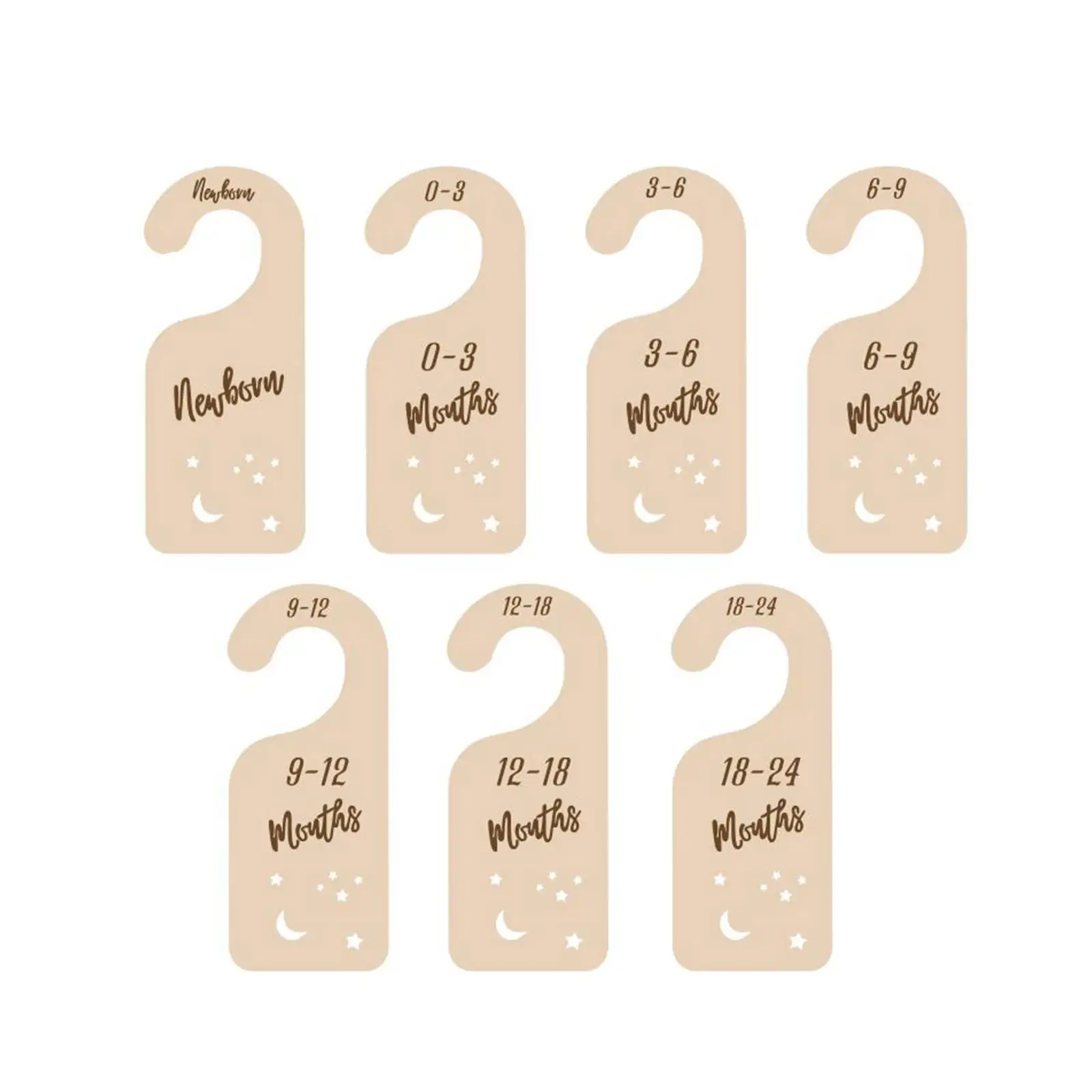 7x Adorable Baby Closet Dividers Organizer Double Sided Closet Baby Size Dividers for Photography Props Newborn Shower Gifts