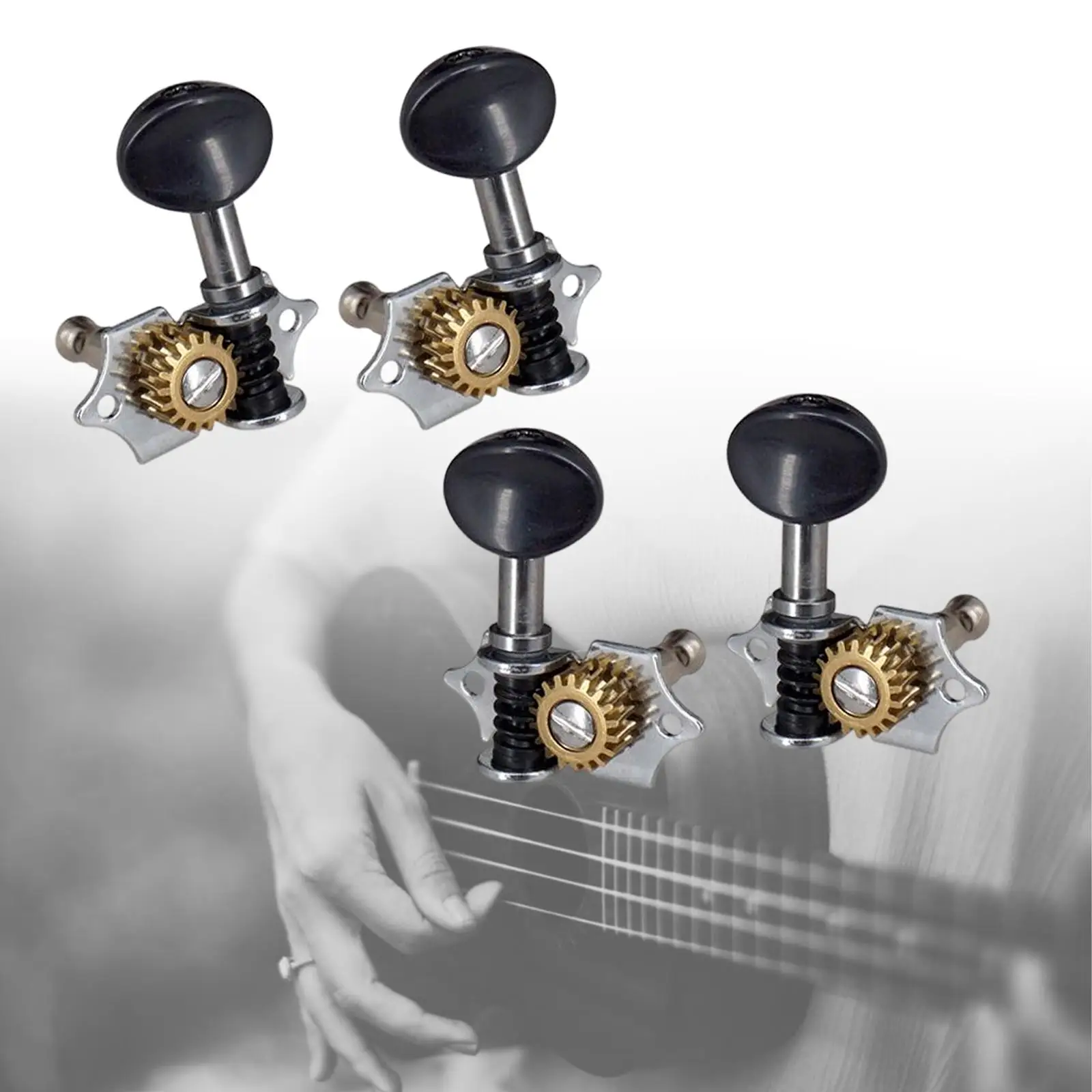 4Pcs 1:18 Ukulele Tuning Pegs Guitar Accessories Replaces Ukulele DIY Parts machine Heads Small Concave Button Ukelele String