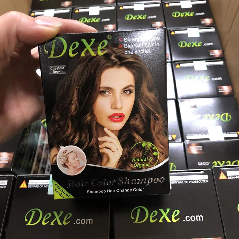 Dexe 10pcs/box Black Hair Shampoo Red Wine Dark Brown 5 Mins Dye Hair Into  Black Herb Natural Faster Hair Restore Colorant - Hair Color - AliExpress