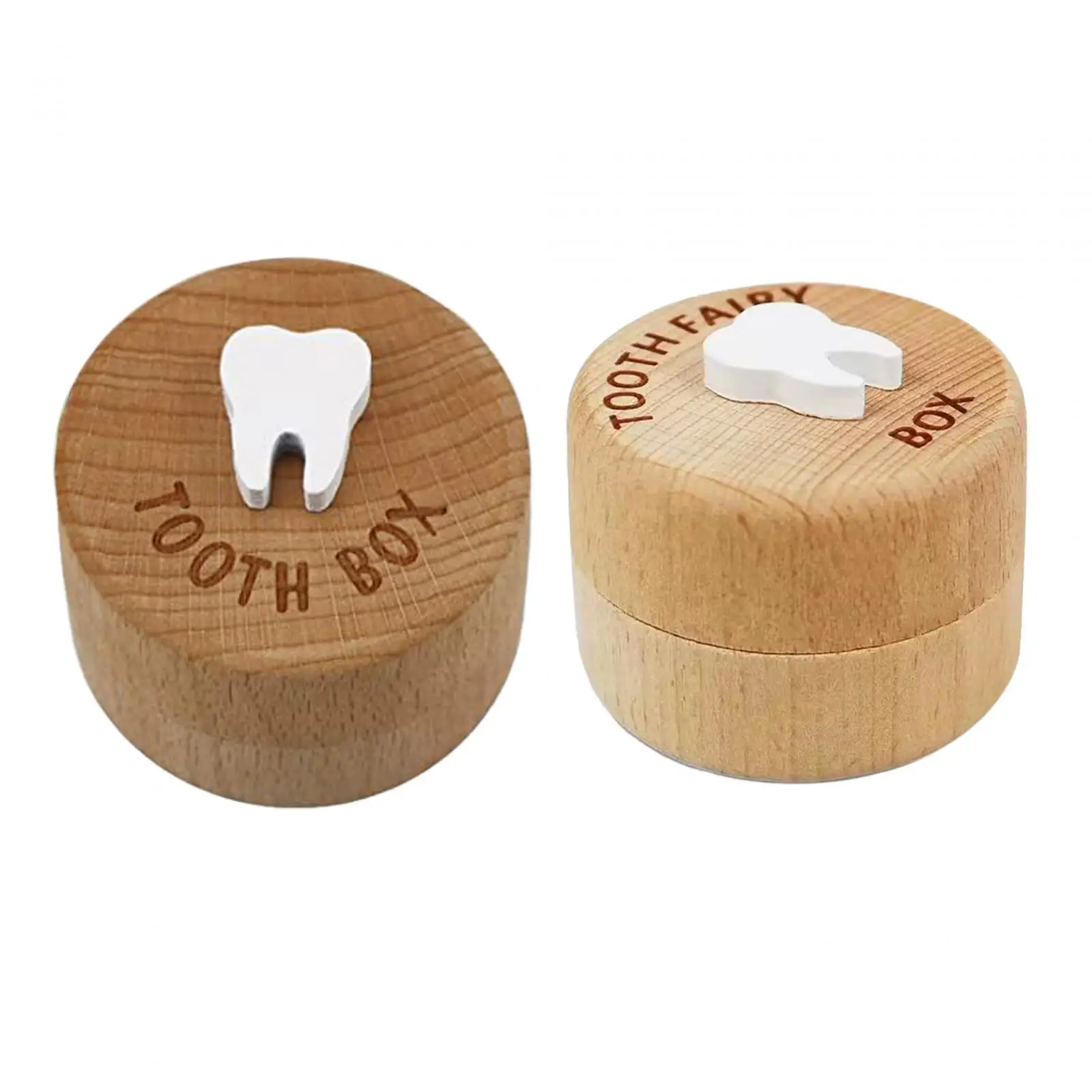 First Tooth Keepsake Box for Lost Tooth Portable Wooden Baby Tooth Box Tooth Container Case for Birthday Gift Baby Shower Kids