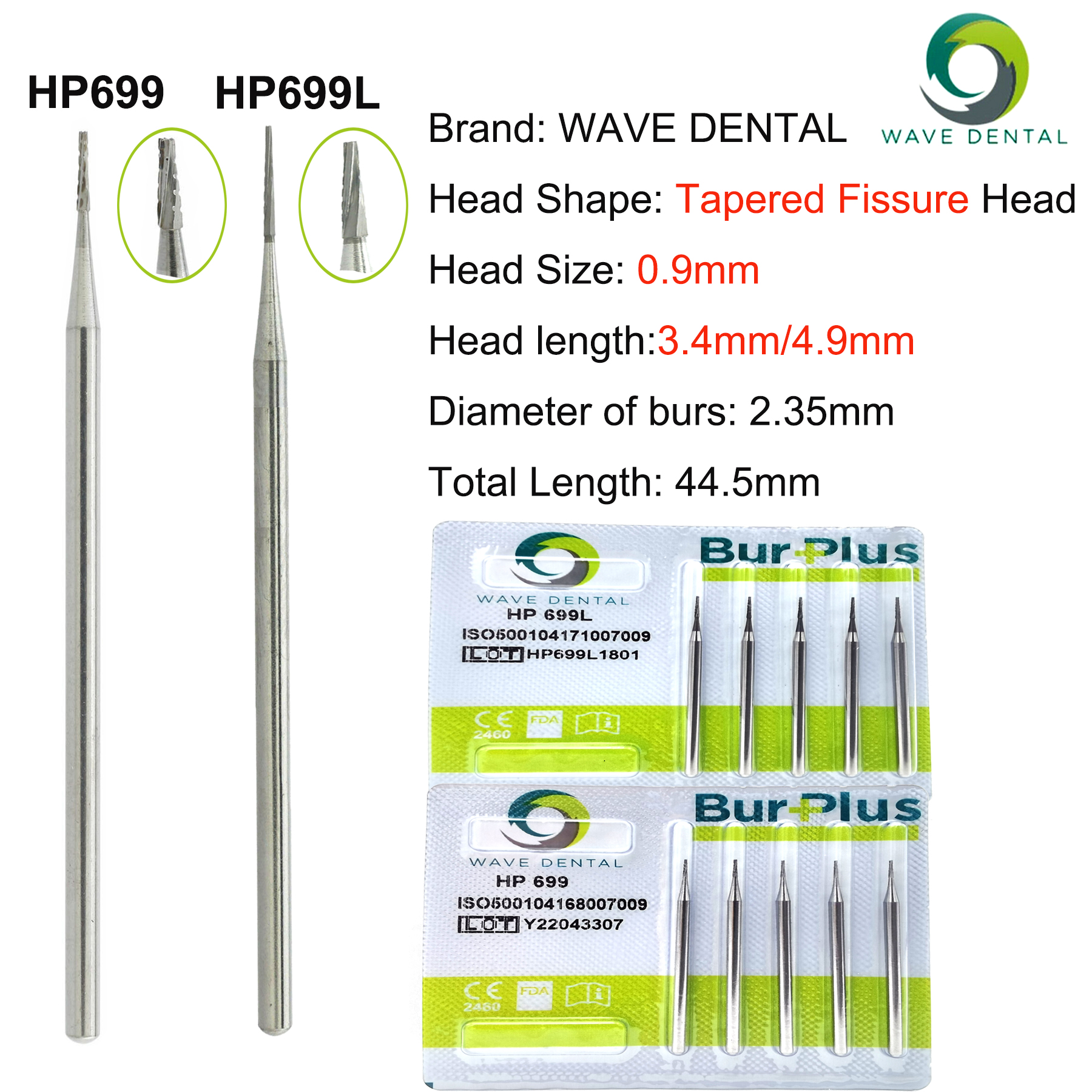 Best of WAVE Dental Tungsten Carbide Tapered Fissure Head Slow Burs Shank Diameter 2.35mm For Low Speed Straight Nose Cone Handpiece Reviews & Tips