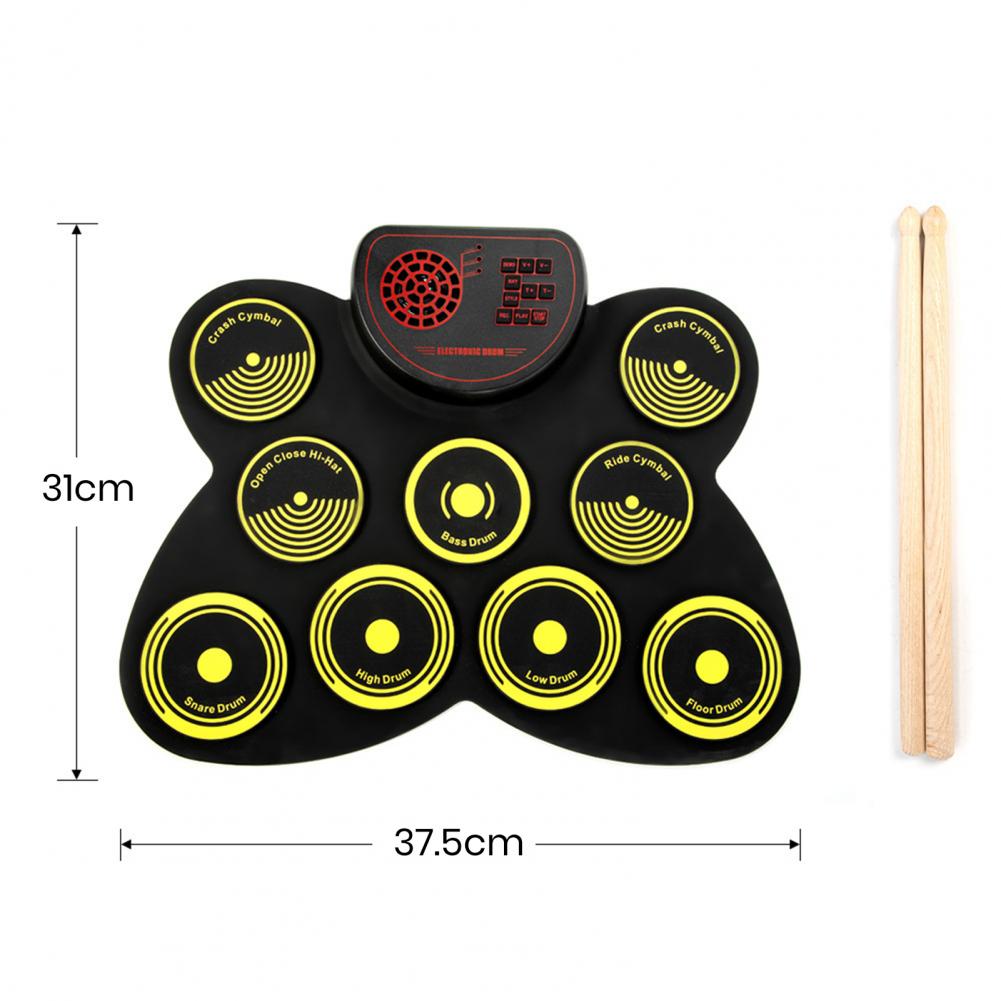 Title 1, Portable Drum Set Built-in Stereo Speaker Silic...