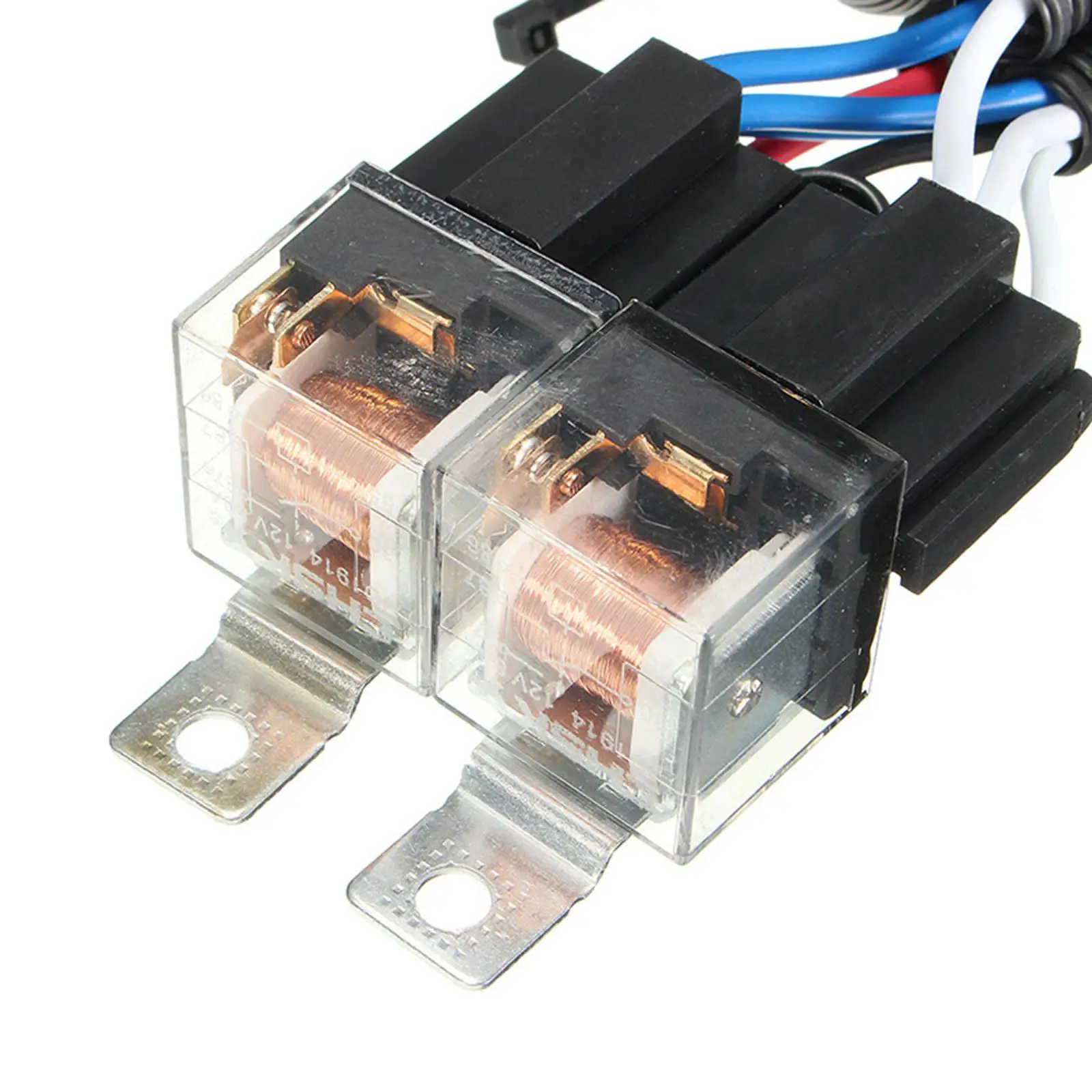Auto H4 Headlight Relay Harness Durable Replacement 12V Professional Halogen