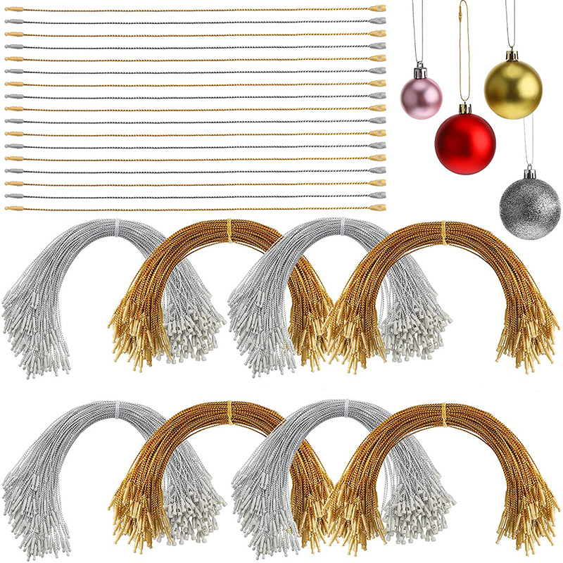 100Pcs 20CM Tag Seile Weihnachten Baum Ball Ornamente Aufhänger String Band Haken Vorgeschnitten Mit Snaps Locking Für weihnachten Label Lanyard – Detail 3