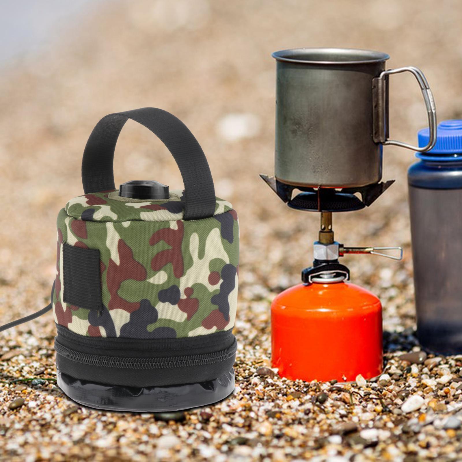 Camping Gas Canister Cover USB Heated Cooking Gas Tank Protector Fuel Cylinder Cover Carry Bag for Hiking Supplies BBQ Picnic