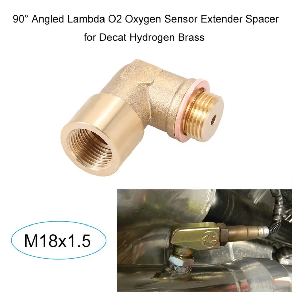 90 Degree Stainless O2 Extender Oxygen Sensor Extension Spacer M18 x 1.5
