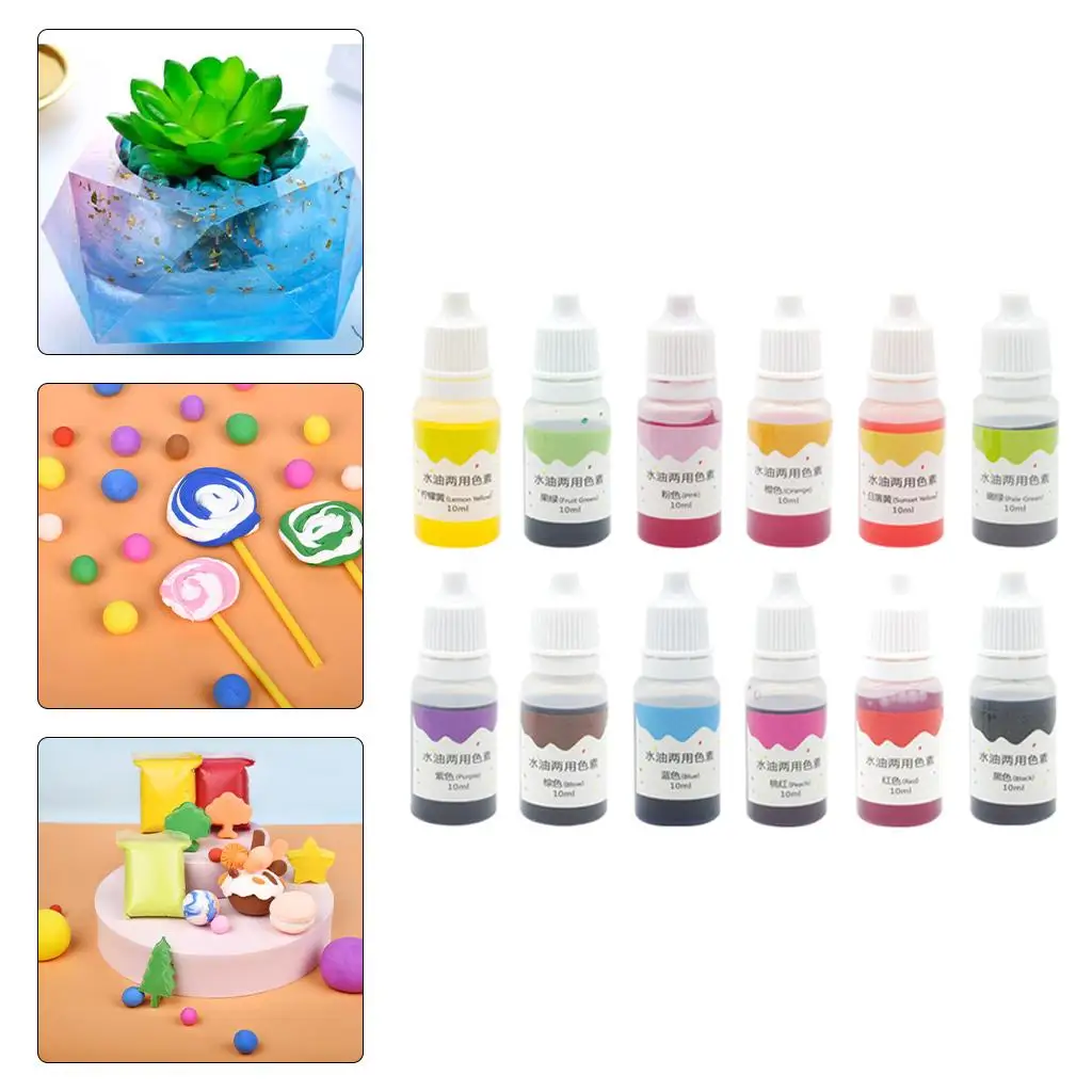 12 Bottle Food Coloring Pigments Soap Dye Handmade Cookie Baking Cake Soap Pastry Decor Resin Crafts Supplies