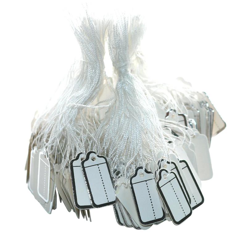 500pcs Wholesale Paper Label Tie On String Price Tags Jewelry Watch Showing