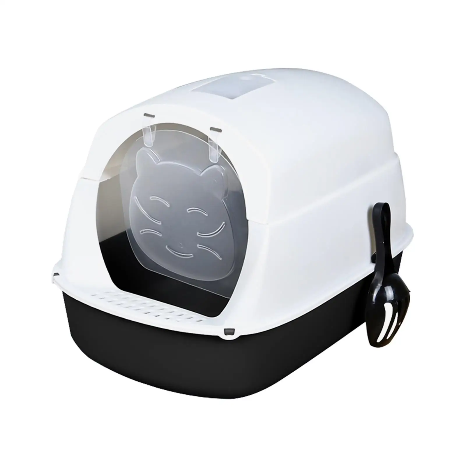 Cat for Indoor with Lid Open Top Cat Litter Pan Kitten Toilet