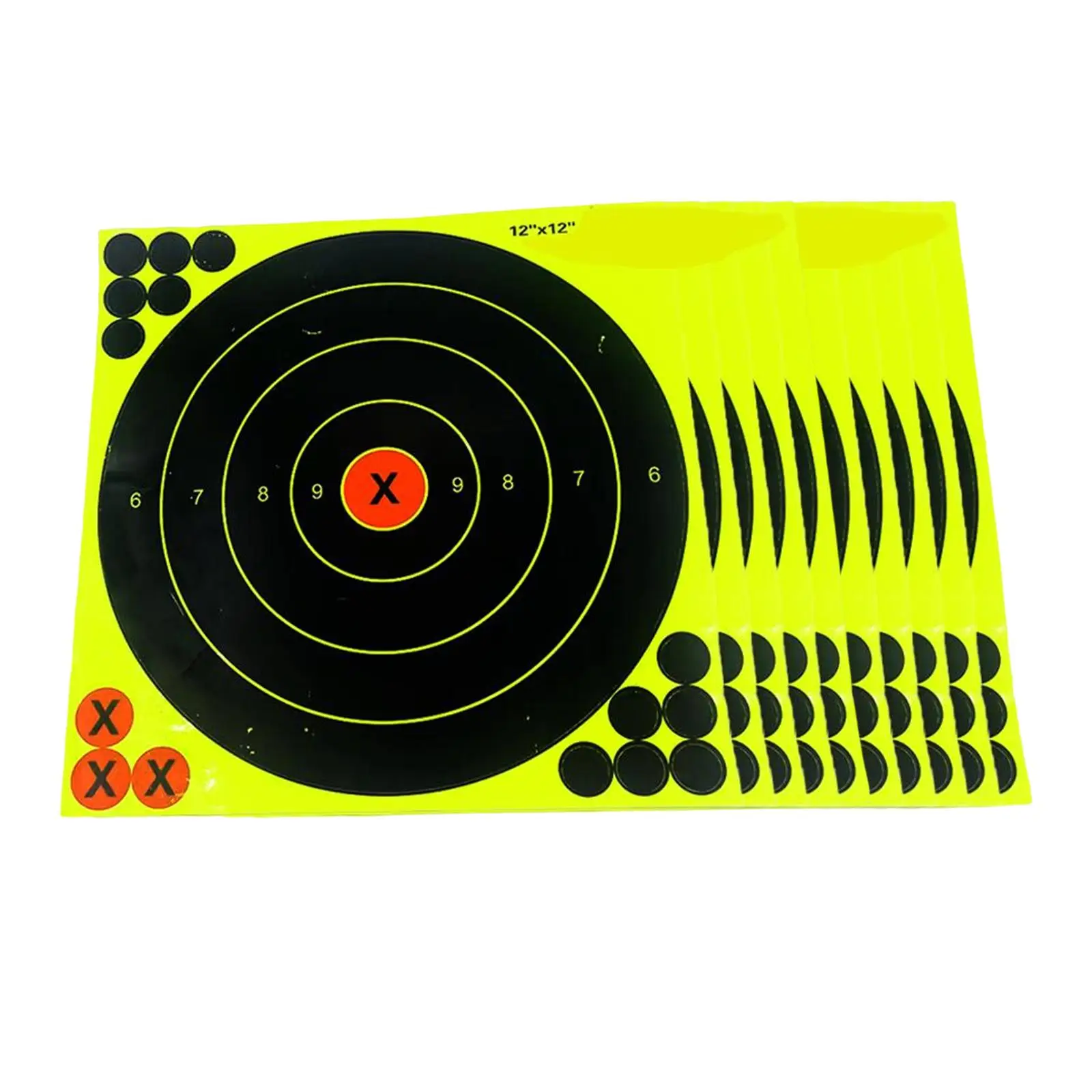 10x 12inch Shooting Targets Paper Sticker Splatter Reactive Adhesive Paste Paper Target for Indoor Garden Practice Accessories