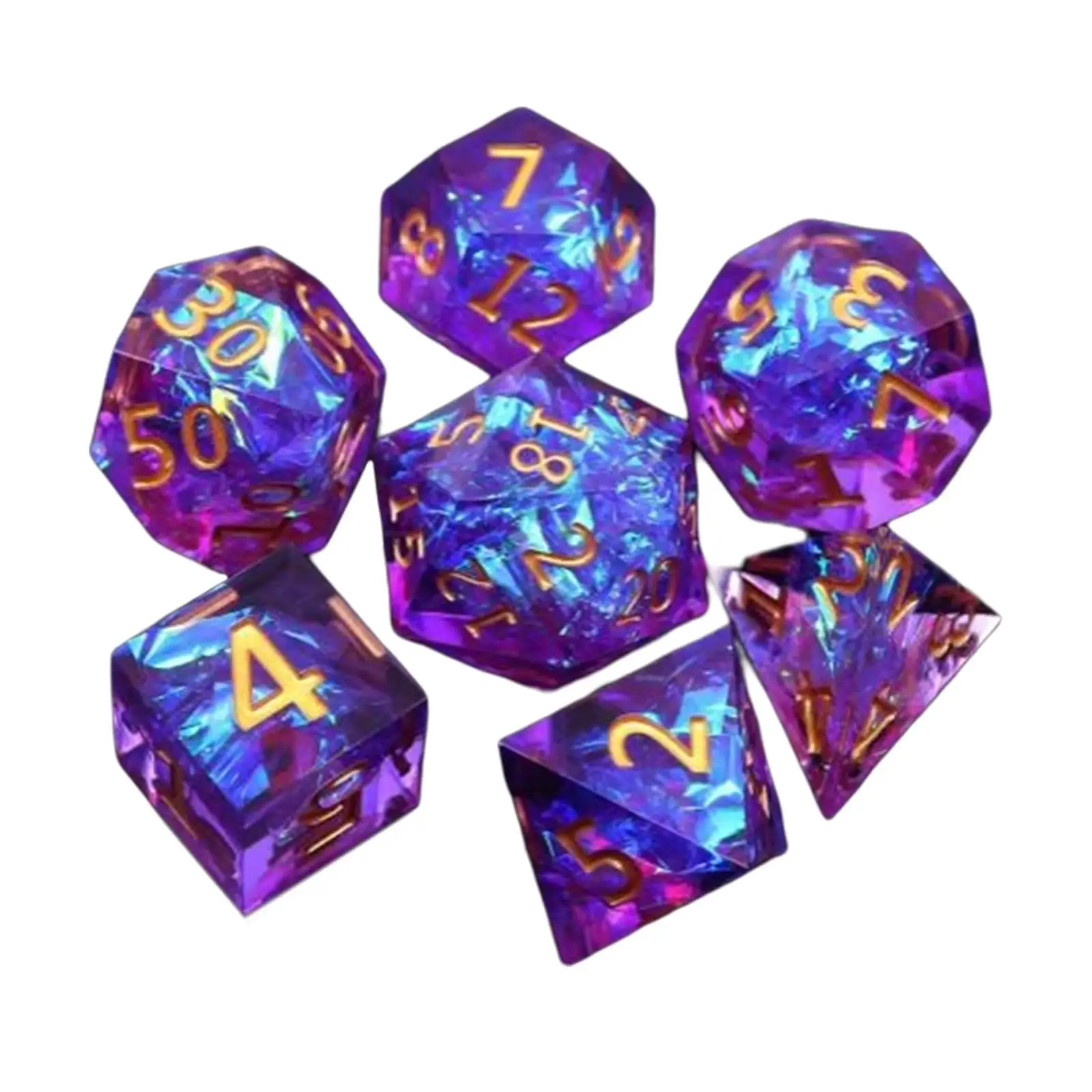 7x Multi-sided Zinc Alloy for Dragon Scales DND D&D PATHFINDERS RPG Dices
