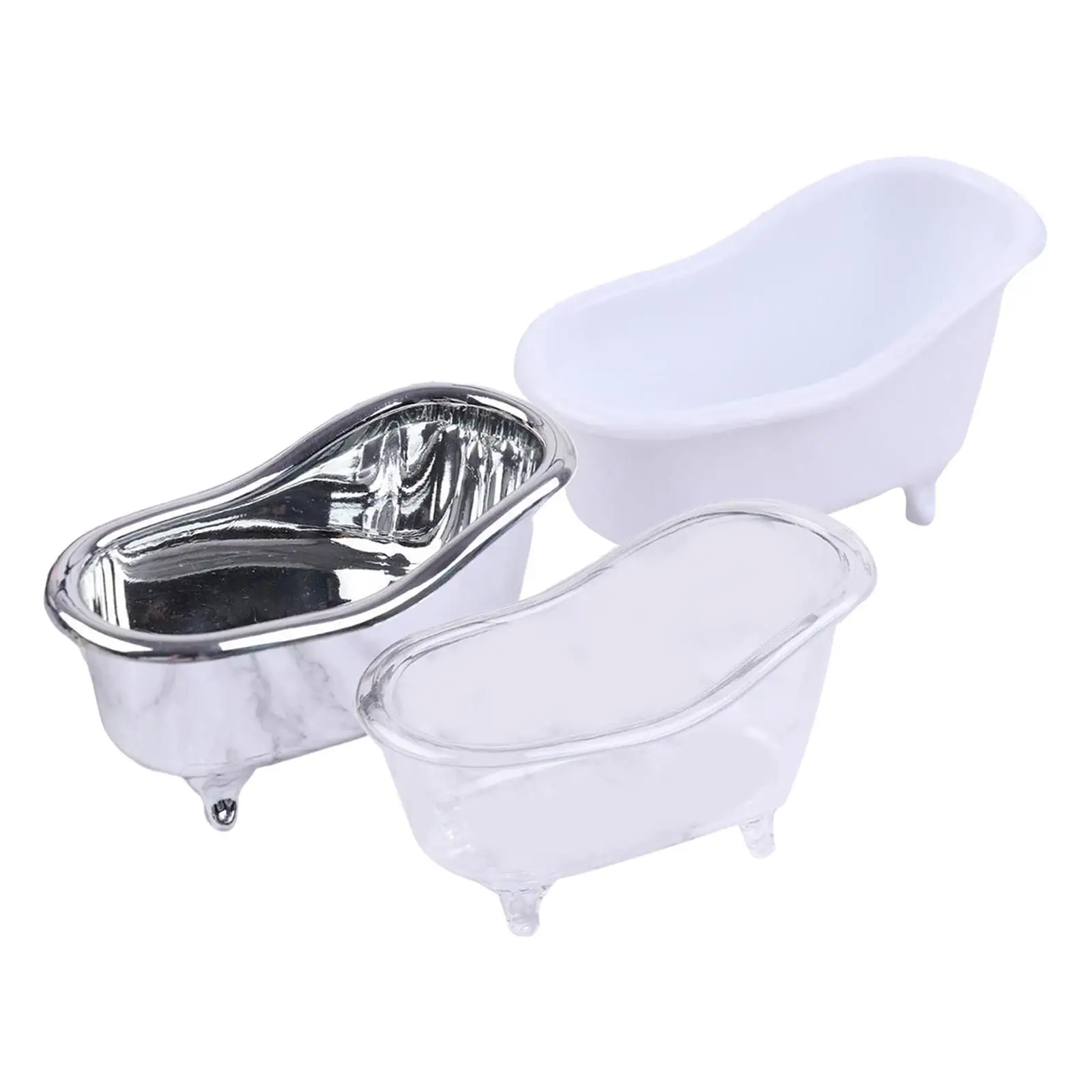 3Pcs Bathtub Soap Dish Holder Decorative Cosmetic Container for Home Decor Counter Bathroom Accessories