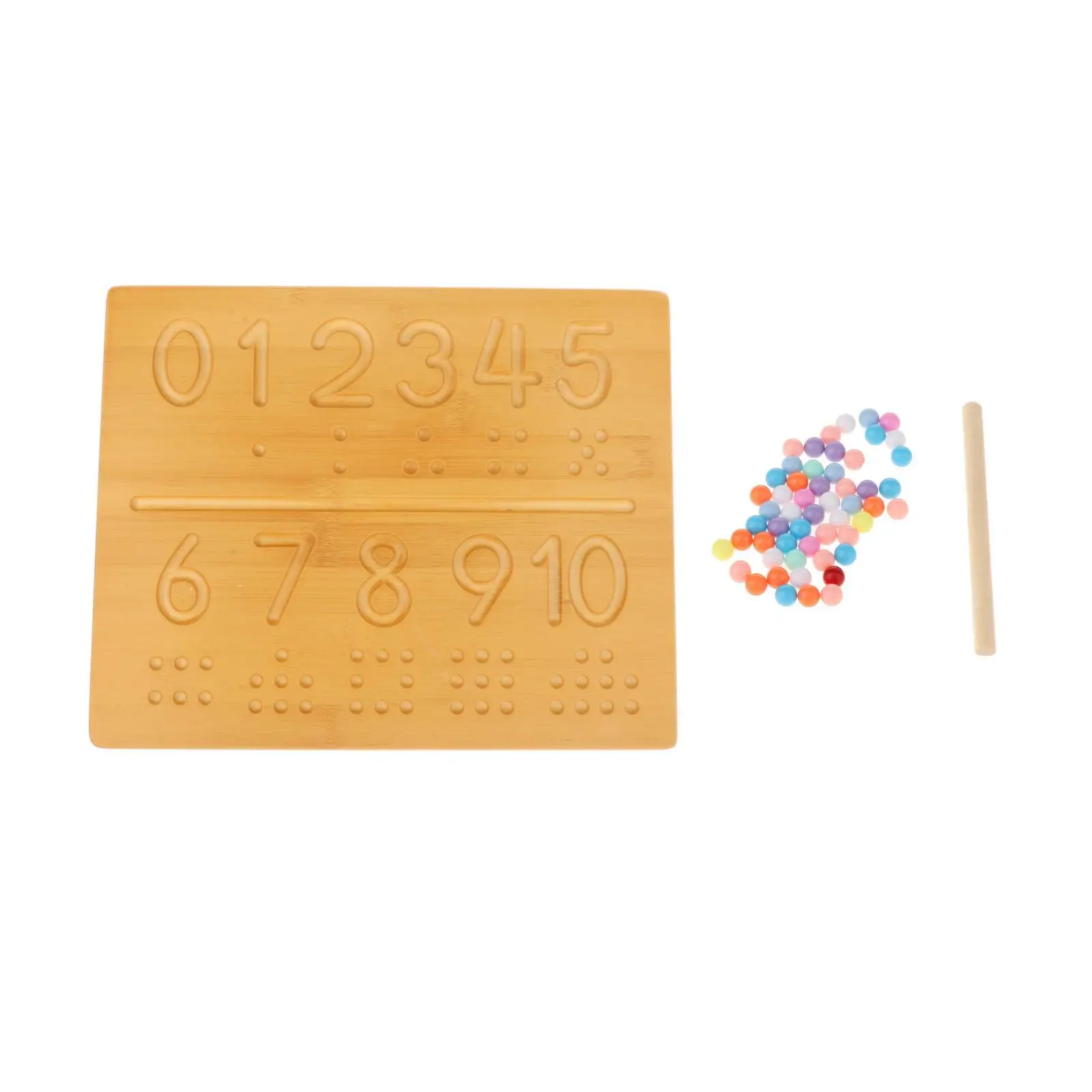 Montessori Educational Toys 1-3 Wooden Number Tracing Board Counting Aid