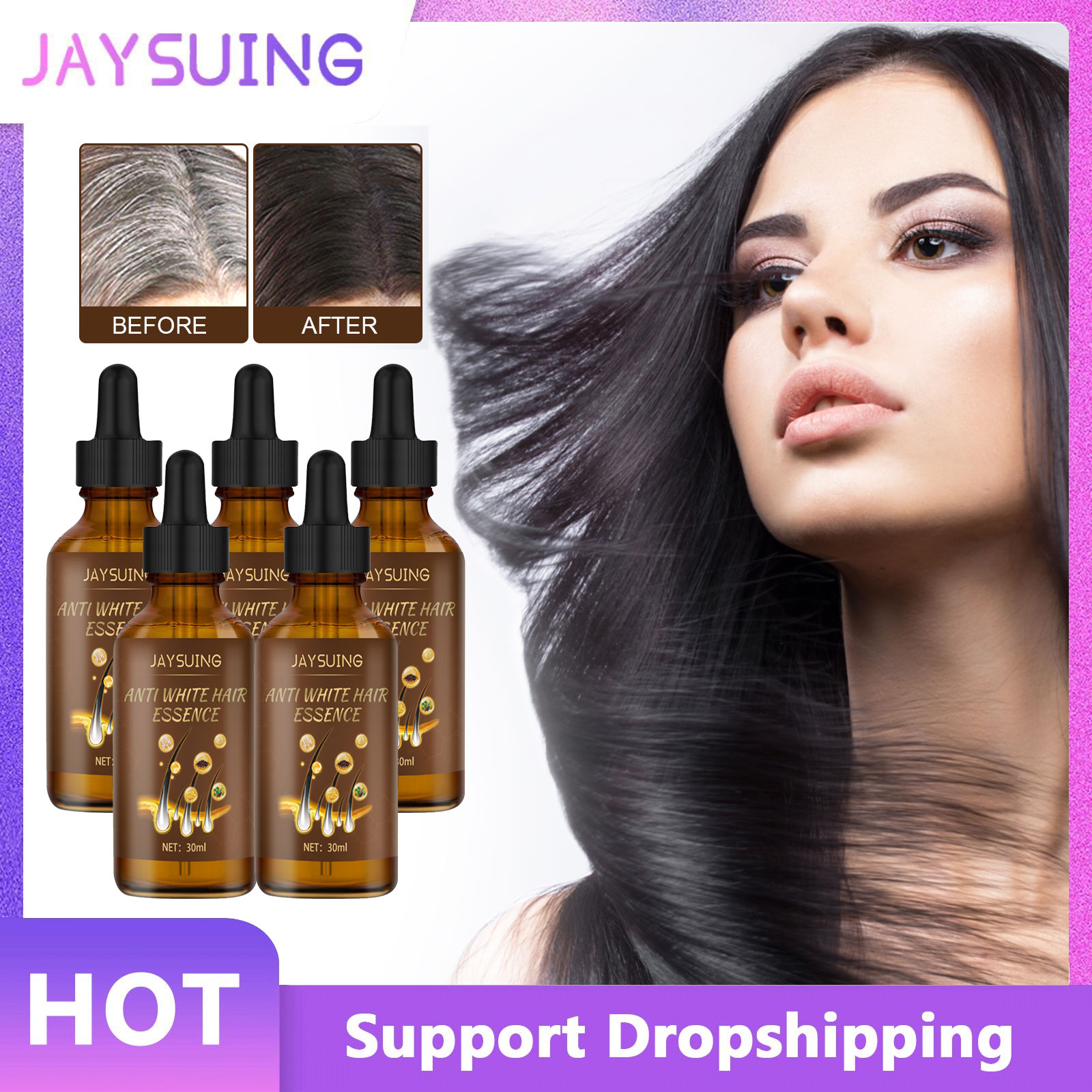 Best of Anti White Hair Serum Liquid Reduce Gray To Black Color Repair Scalp Nourish Anti Loss Hair Treatment Darkening Growth Essence Reviews & Tips