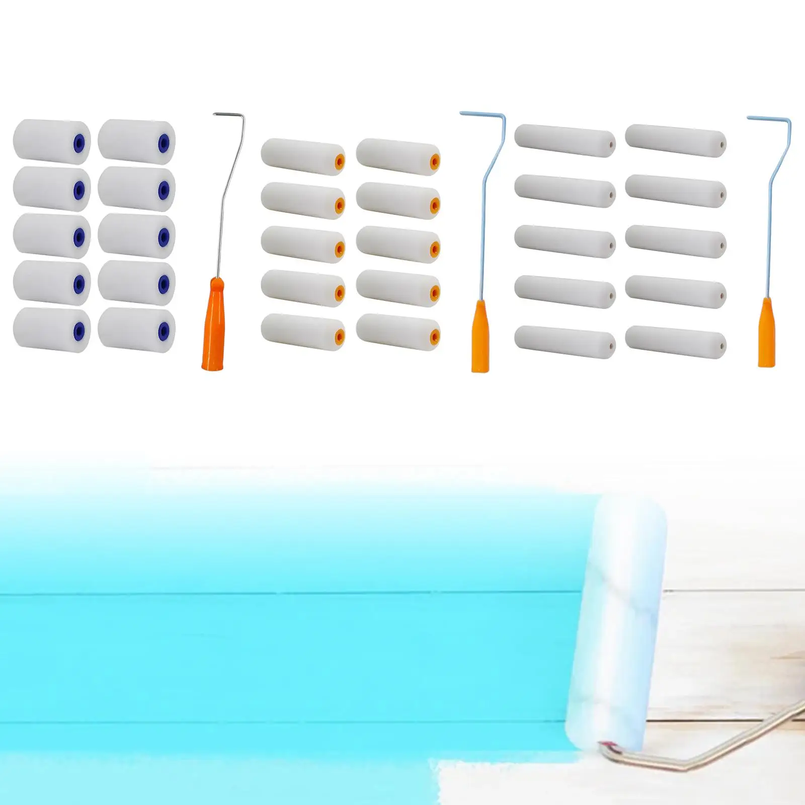 10x Home Paint Roller Tool Kit Multifunctional Wall Decor for Household Wall