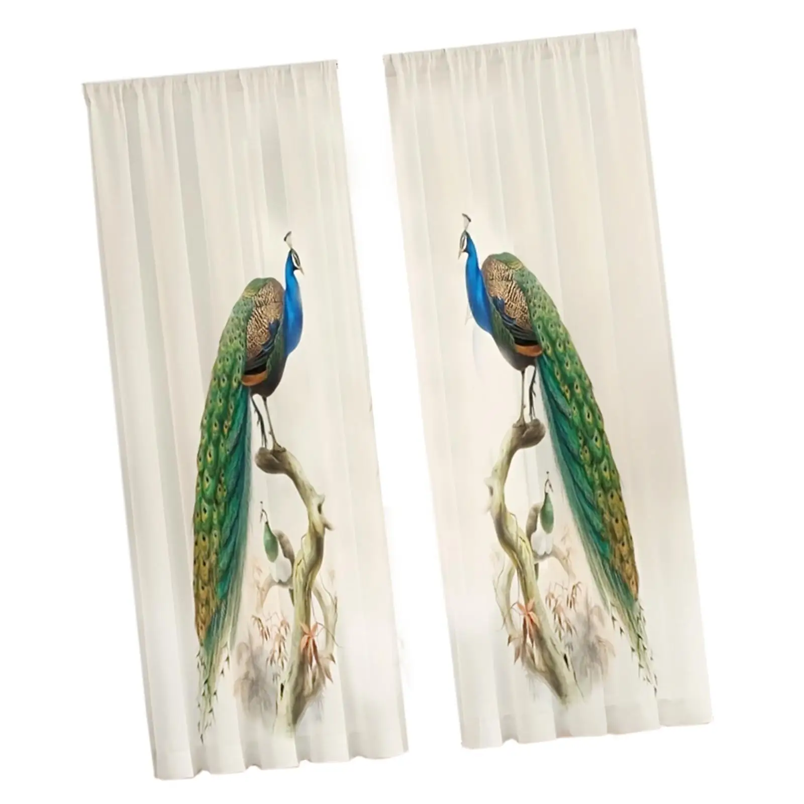 Printed Sheer Curtains 52wx95L Sheer Drapes for Home Yard Decoration Kitchen