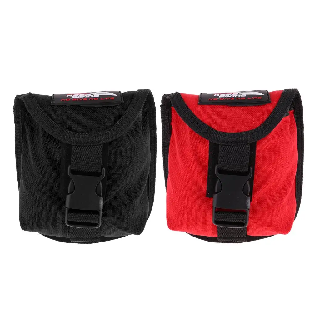 Scuba Diving 2KG Empty Weight   Buckle Strap Pouch - Black / Red