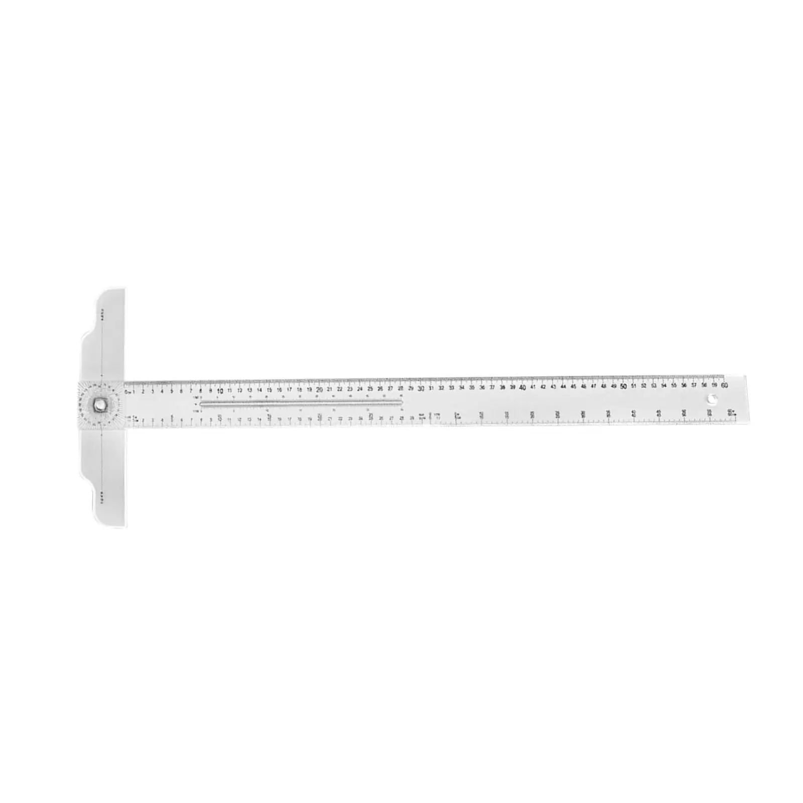 60cm T Square Ruler Rotating Transparent Angle Ruler Angle Measure Tool Multi Function for Woodworking Drafting Engineering