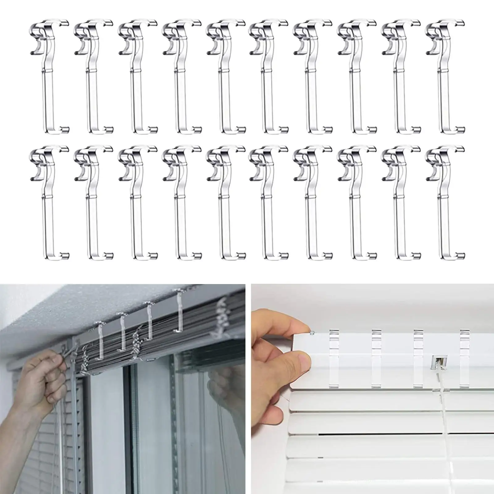 20 Pack Blind Clips 3.25 inch Durable Hidden for Vertical Window Blinds for Office