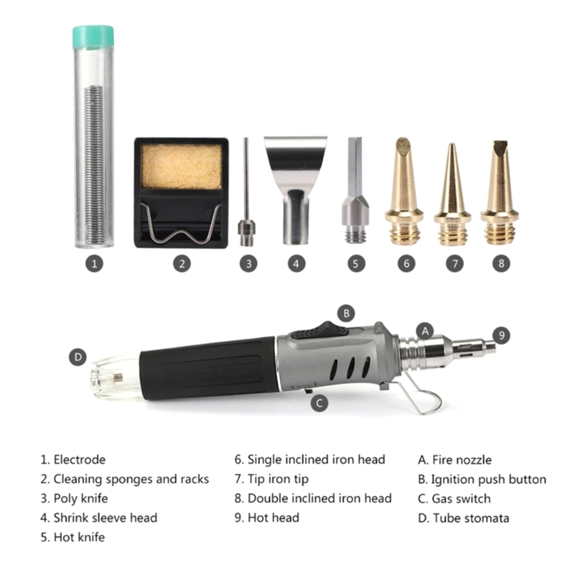 Title 4, 10 in 1 Gas Soldering Iron Portable Cordless W...