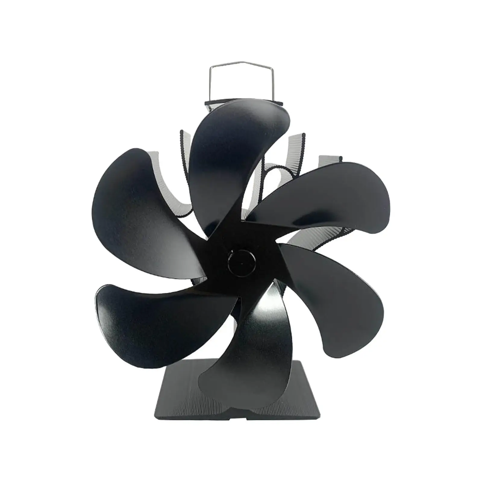 6 Blades Heat Powered Fireplace Fan Circulating Warm Wood Stove Fan for Burner Heaters Fireplace Wood Stove Accessories
