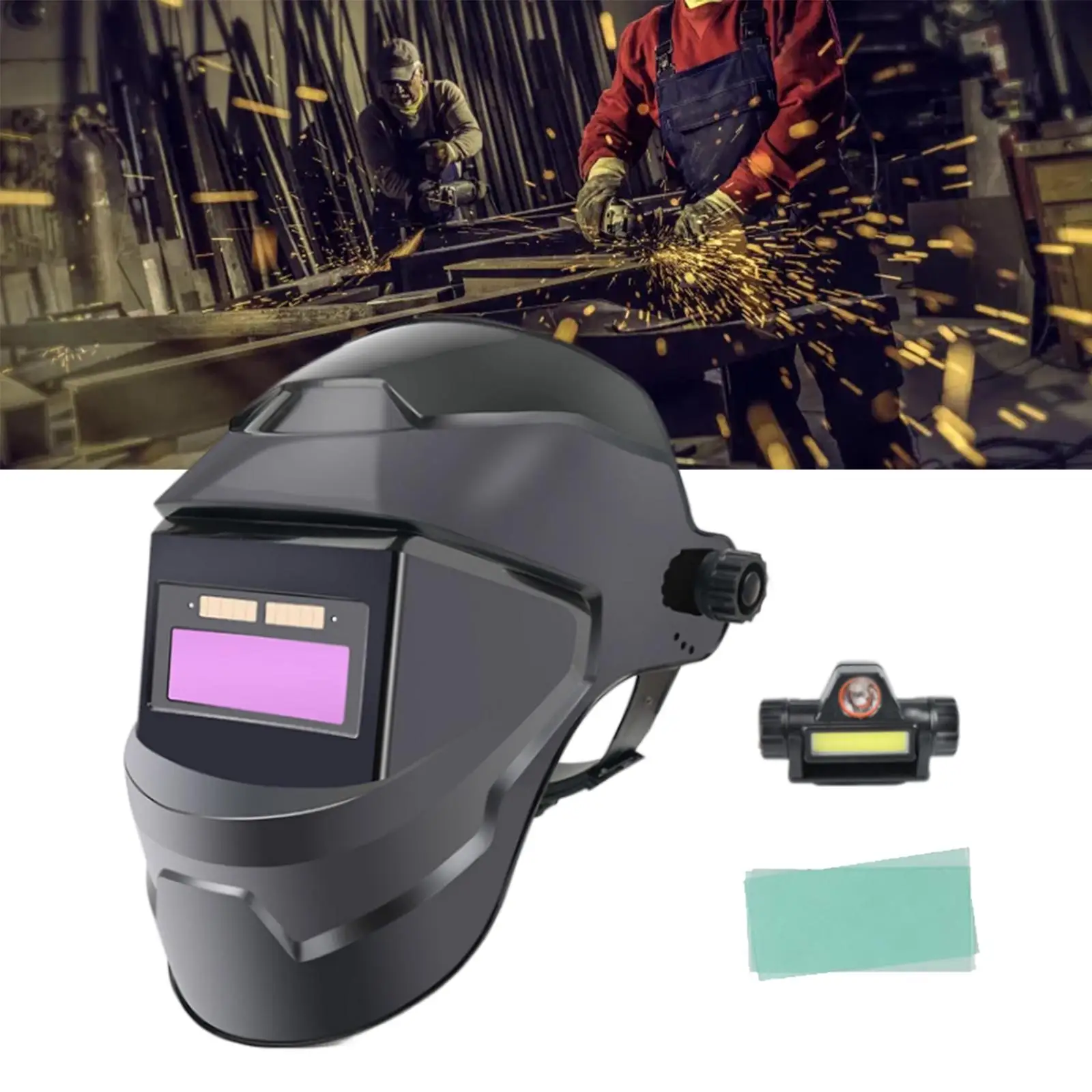 Solar Powered Welding Helmet Breathable Eyes and Face Protection Large Viewing Universal Size Welding Face Cover Welder Mask