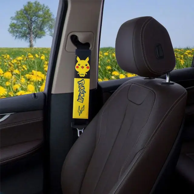 Pokemon Seatbelt Cover Anime Cartoon Cute Pikachu Car Seat Belt Shoulder  Pads Seat Belt Padding Pad Car Accessories Interior - AliExpress