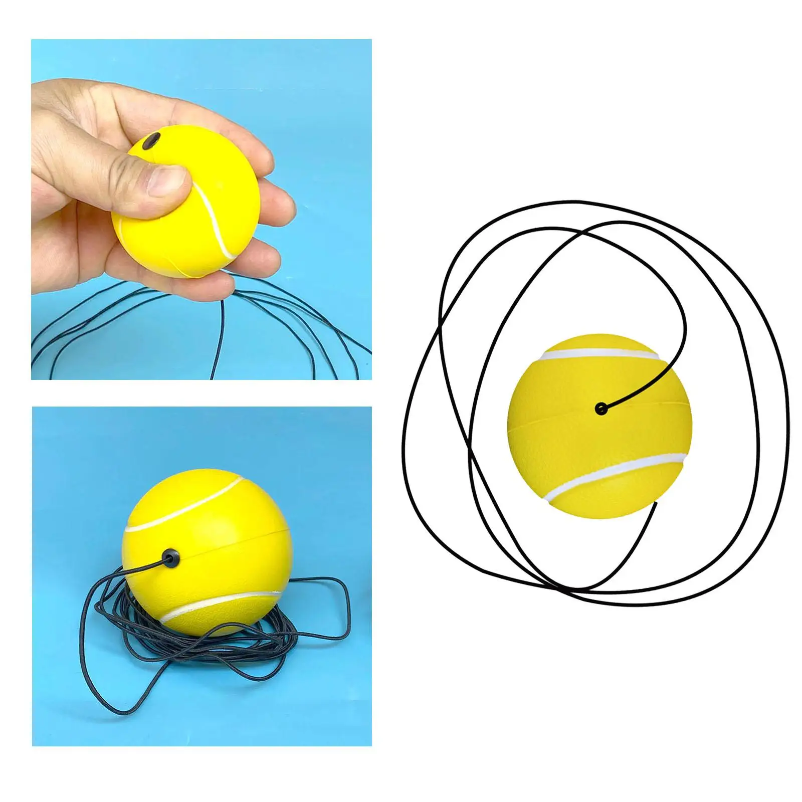 Tennis Ball with String Trainer Tool Self Practice Elastic Durable for Tennis Trainer Single Practice Beginners Exercise Sport