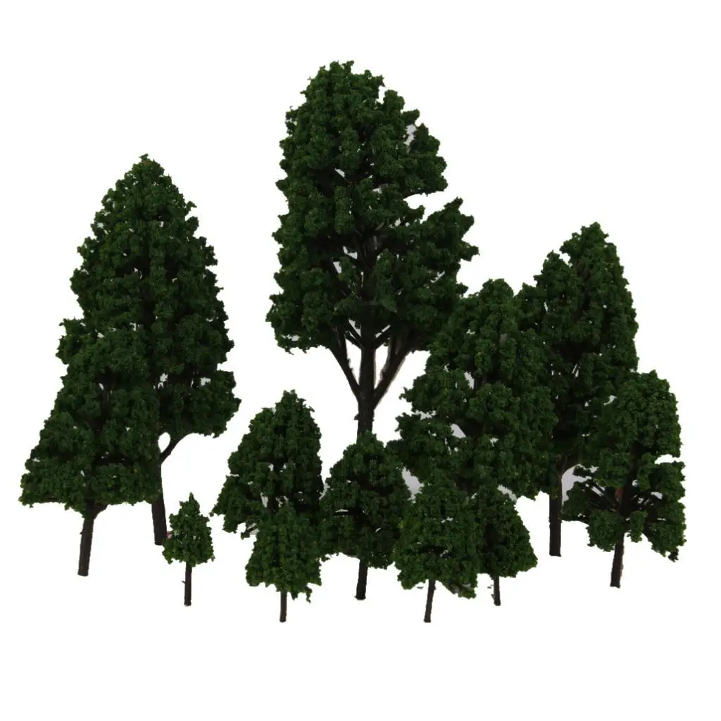 12x Multi Scale Poplar Trees Model Train Layout Park Forest Scenery 2.5-16cm