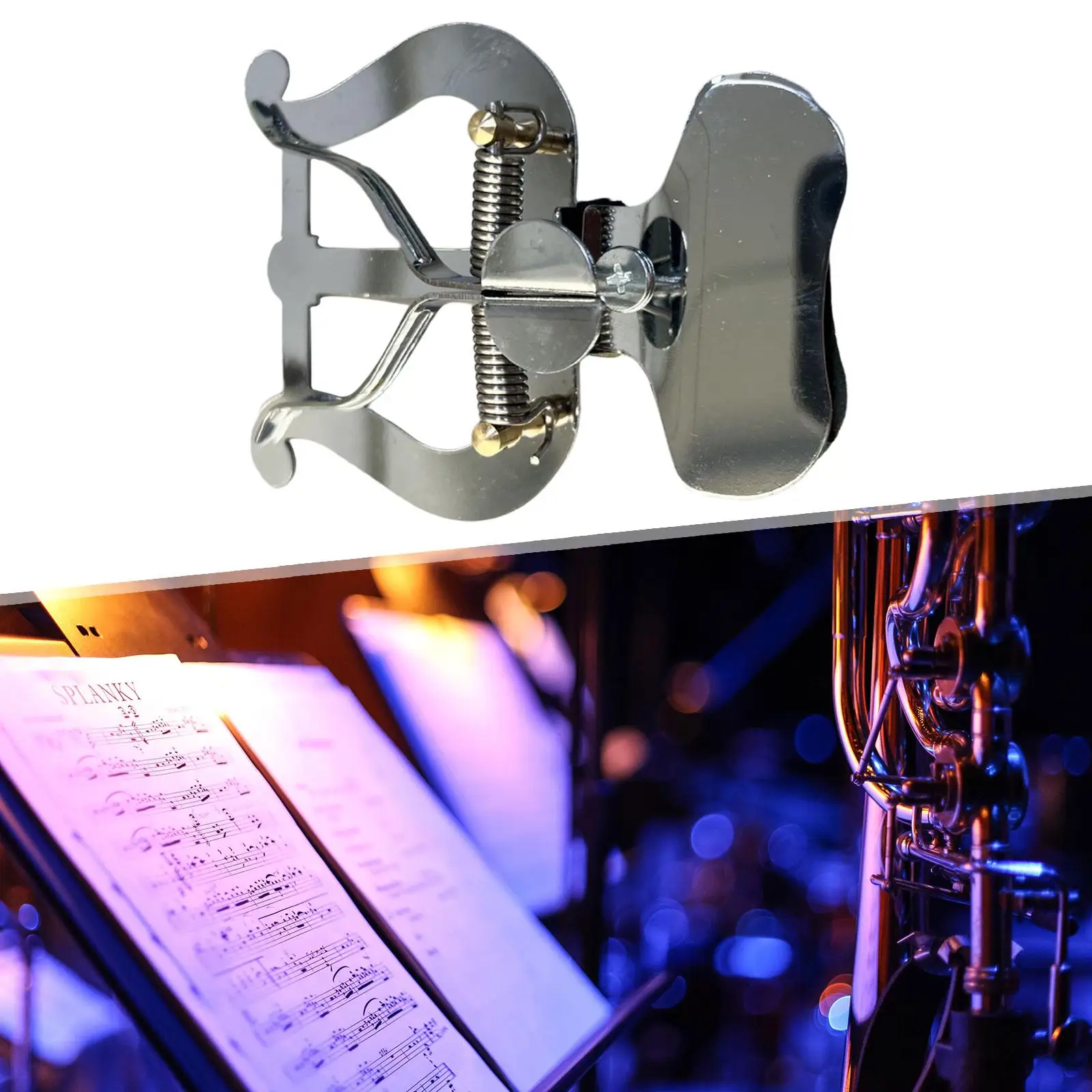 Trumpet Marching Lyre Durable Portable Metal Music Clip Clamp on Holder for Trumpet Trombone Wind Instruments Clarinet Saxophone
