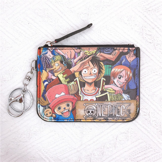 WSHLLLFC Leather Anime Wallets Teen Anime Purse Luffy Anime Gifts Coin  Credit Card Change Card Holder for Boys Girls Men Women (B)