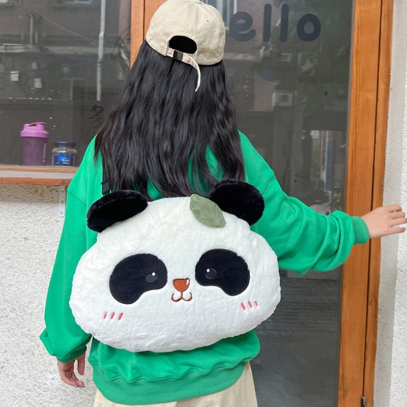 Mochila formato panda, bolsa animais desenho animado