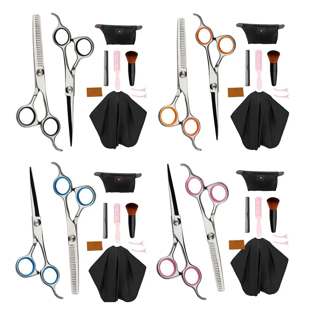 Professional Hairdressing Scissors Brush Hair Cutting Capes Cloth   Set