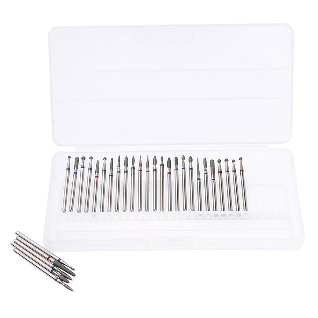 30 Sizes 3/32  Bits for Electric Carbide Rotary Manicure Pedicure  Tools with Dust-Storage Case