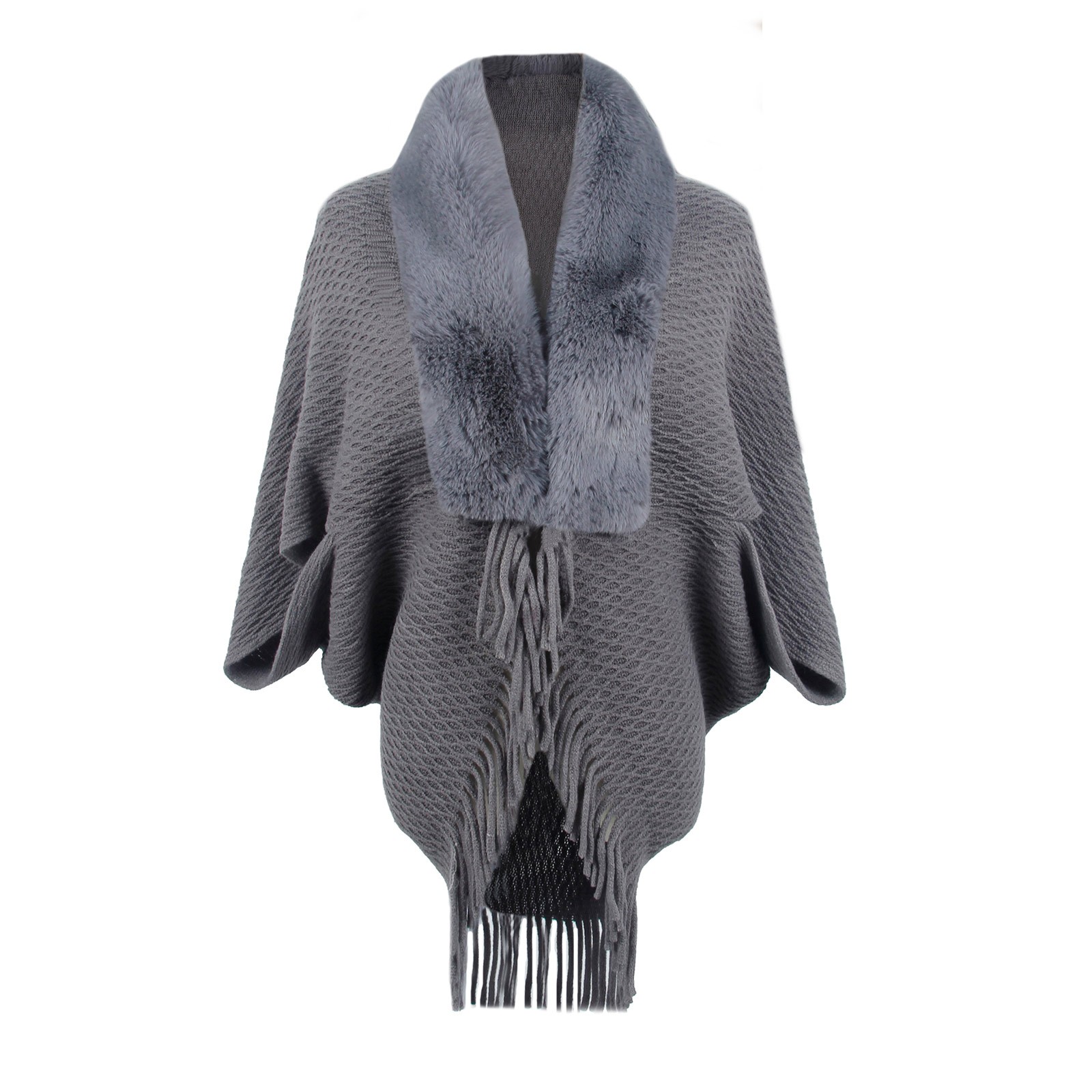 feminino, gola de pele sintética, tassel wraps,