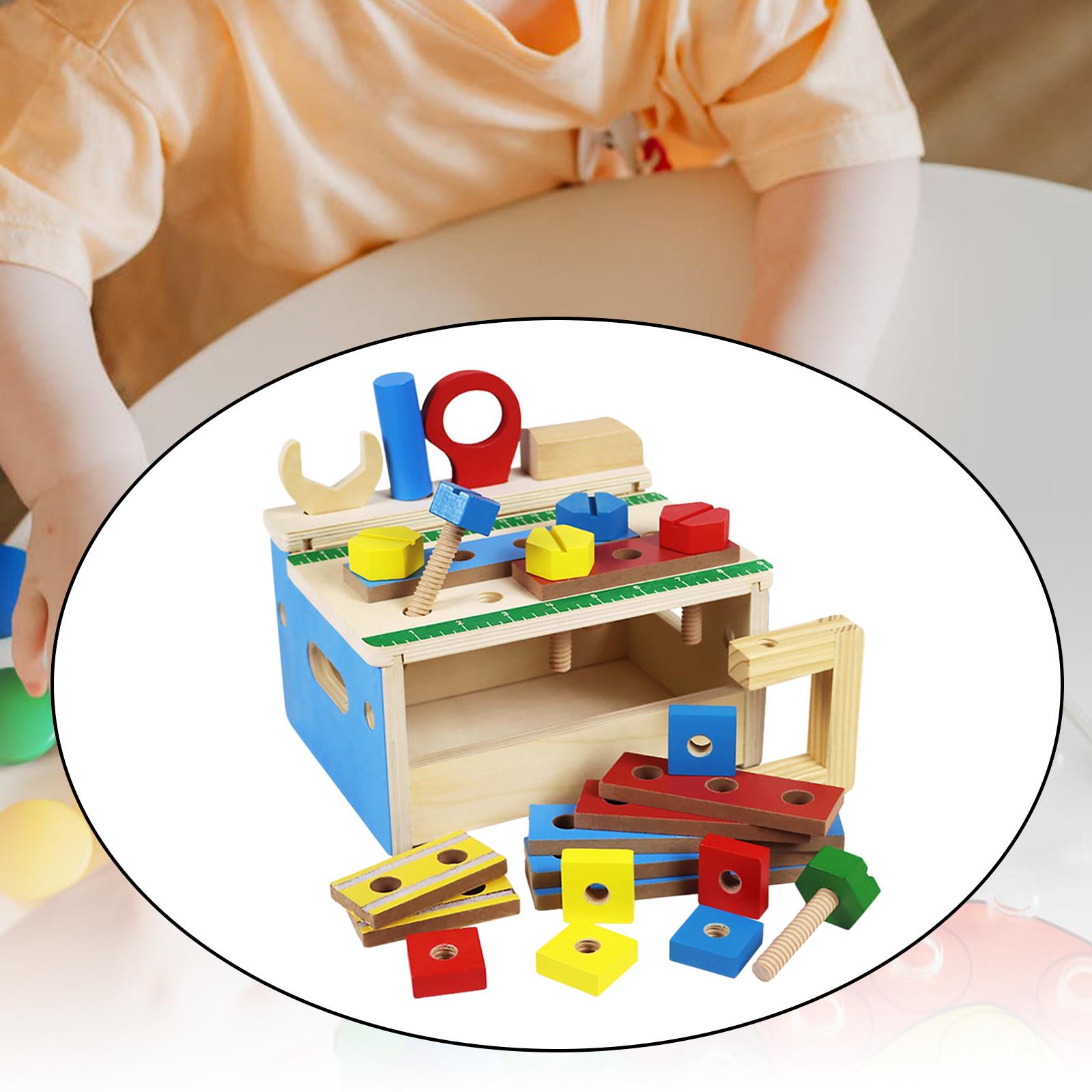 27 Pieces Tool Kit Toy Preschool Learning Activities Toy Wooden Construction Toy for Children Kids