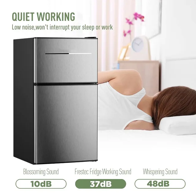 Anukis Compact Refrigerator 4.0 Cu Ft 2 Door Mini Fridge with Freezer For  Apartment, Dorm, Office, Family, Basement, Garage - AliExpress