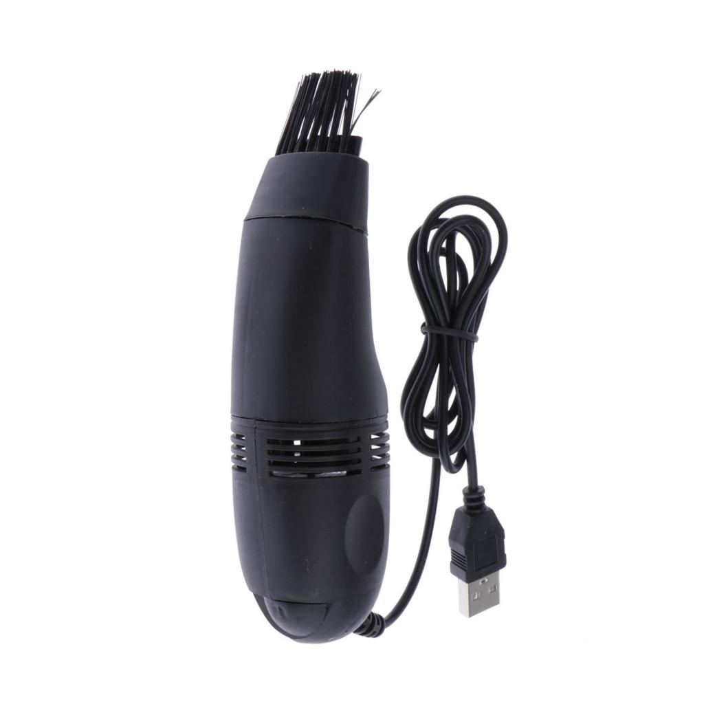 USB Mini Vacuum for Computer Laptop Model With Cord Brush Accessories Black