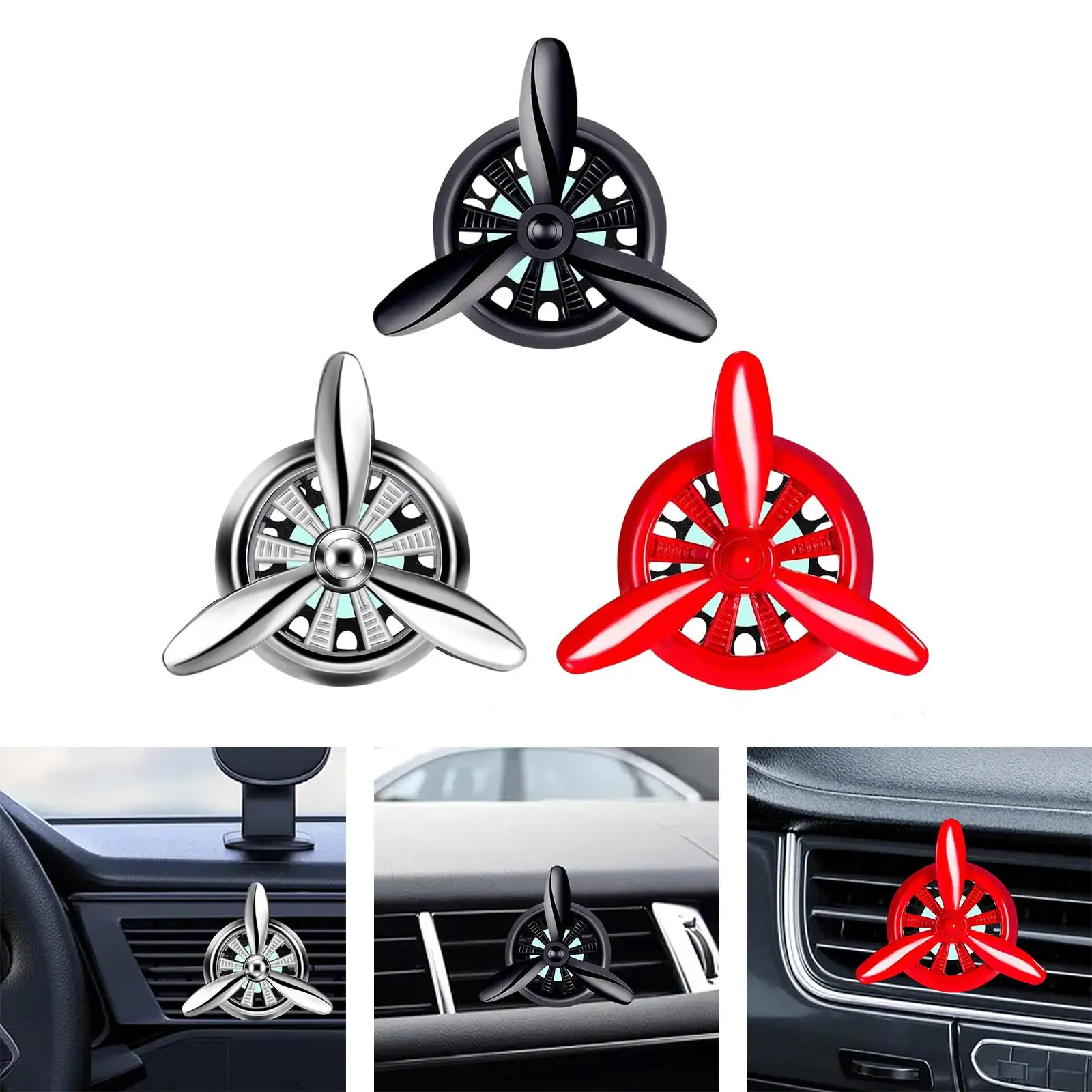 Air freshener, fan perfume diffuser, for automatic ventilation outlet