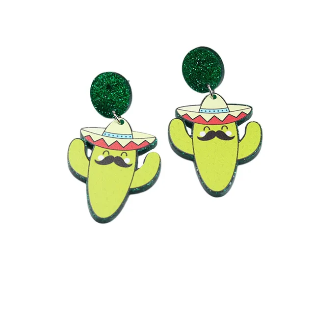 Mexican Carnival Earrings Stud Earrings Hat Violin Colorful Print Simple  Fashion Geometric Screw Back Earrings for Girls - AliExpress