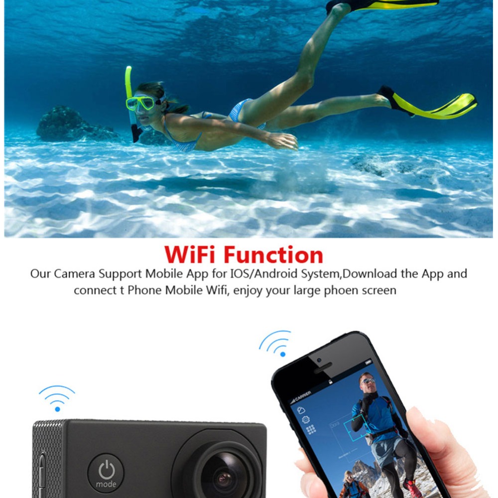 Caméra sport ultra hd 4k étanche avec wifi et télécommande_voghion.com